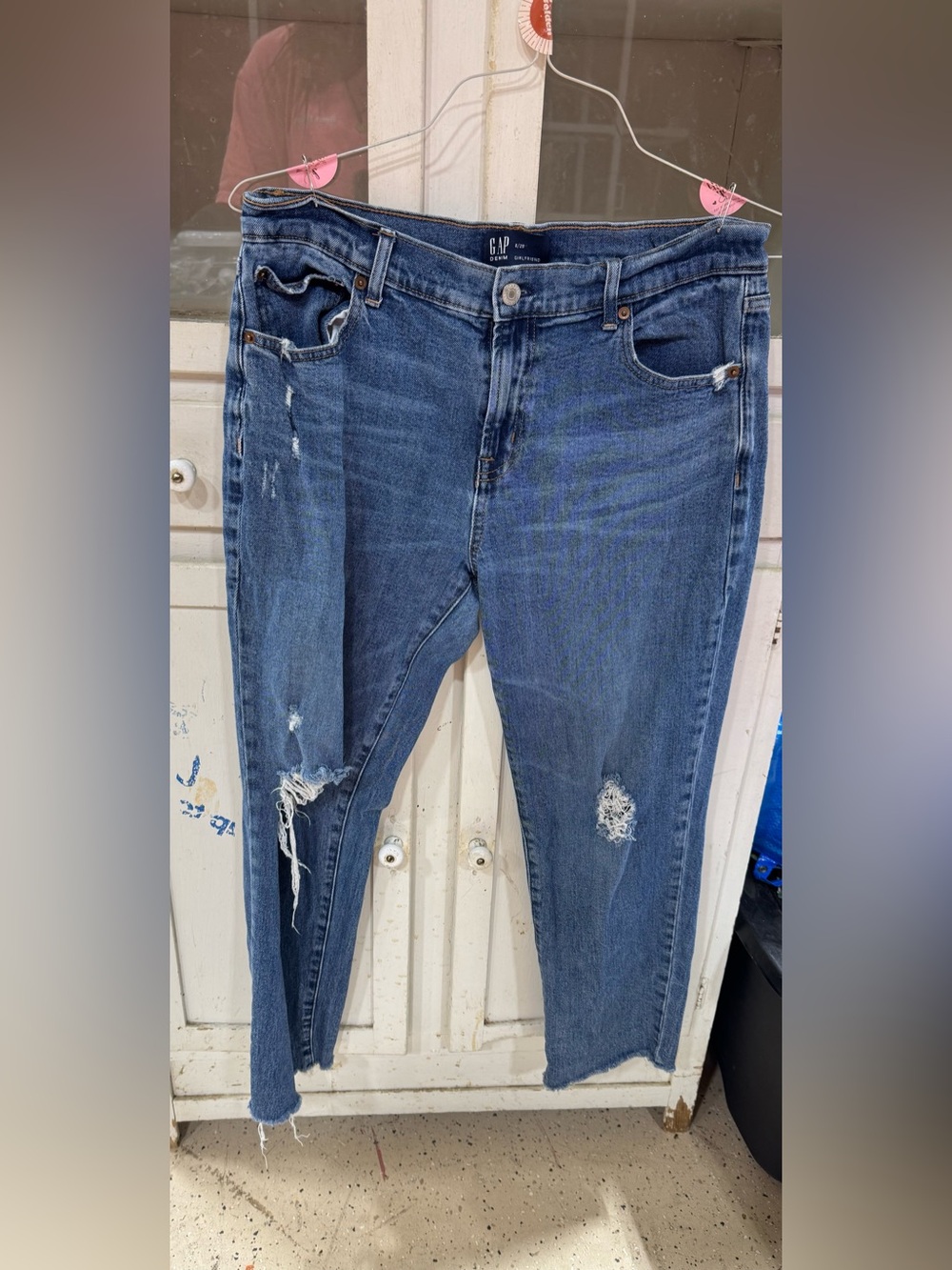 GAP girlfriend Distressed Women's Jeans - Blue